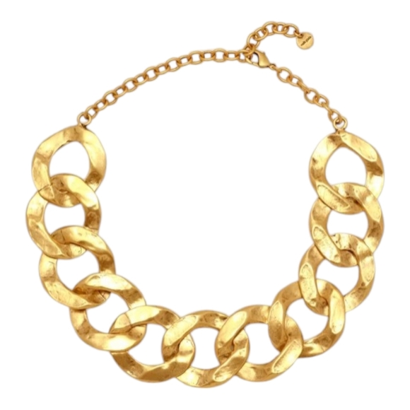 Cult Gaia Dulce Choker Chain Link Hammered Metal Necklace - Picture 2 of 11